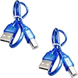 USB Cable for Arduino Uno Mega, USB 2.0 Cable Type A/B, 2 Pieces