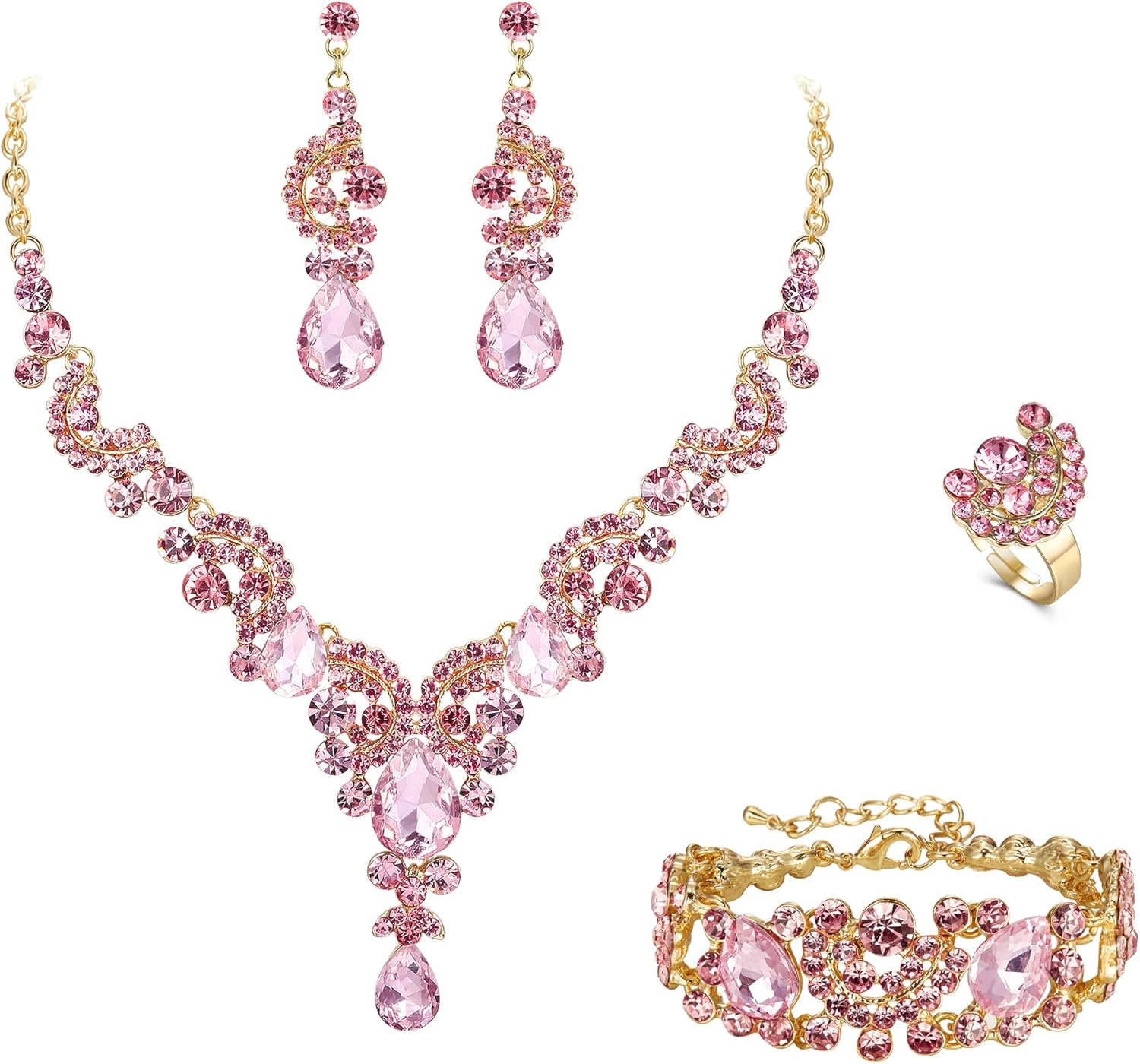 4pcs_Pink Gold-Tone