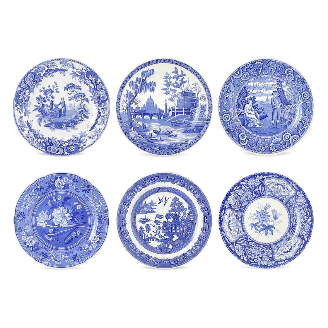 Amazon.com | Spode Blue Room Georgian Plates | Set of 6 | Dinner