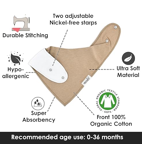 Miniatura 4 de Paquete de 10 baberos tipo bandana para bebé, para bebés, niños, niñas, unisex, de algodón suave, bandana para dentición