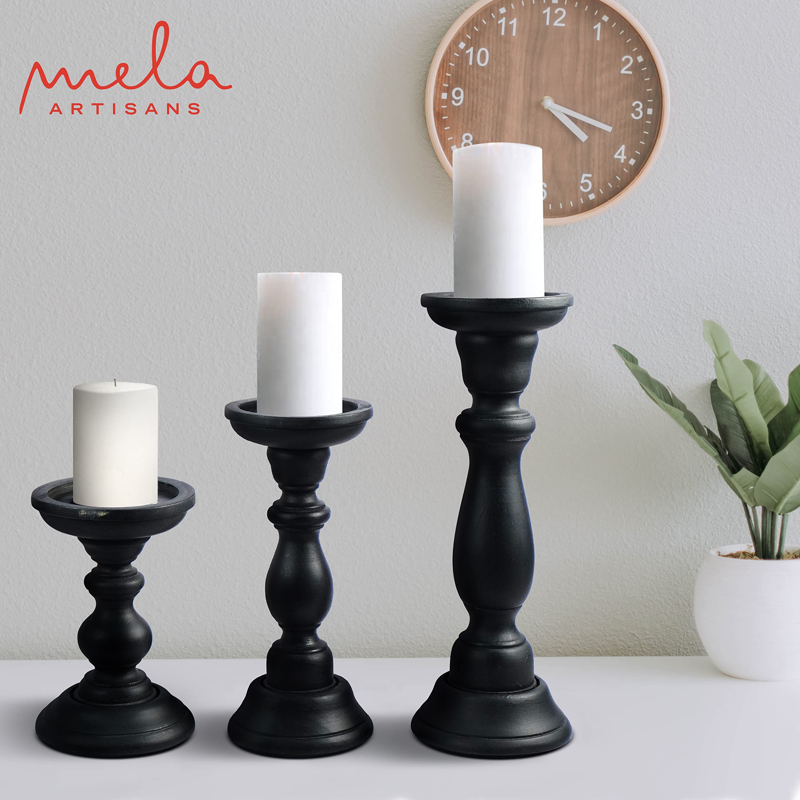 Jinfa® Portacandele In Stile Antico | Set Di 3 Portacandele Decorativ In Vetroi Con Vassoio A Specchio Diversi Colori Disponibili~4