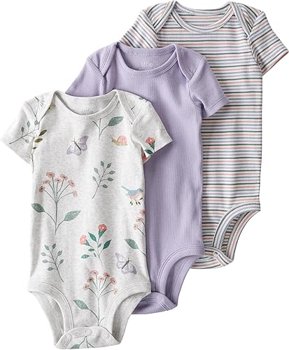 little planet by carter's unisex-baby 3-pack Short Sleeve Bodysuits Made With Organic Cotton