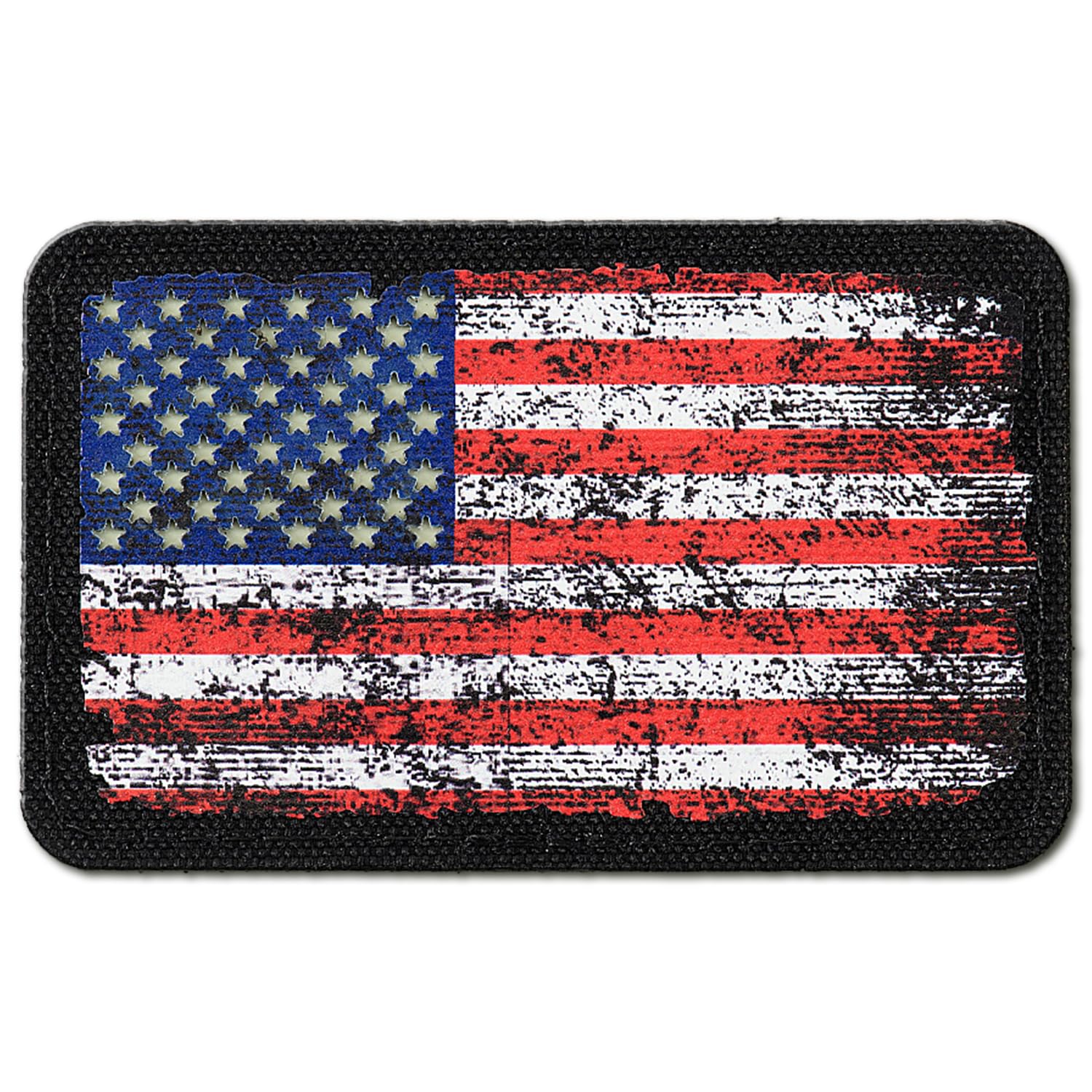 M-Tac Vintage USA Flag Patch - American Flag Patch - Tactical GITD Stars American US Flag Military Uniform Emblem Patches Hook and Loop Fastener (Standard)