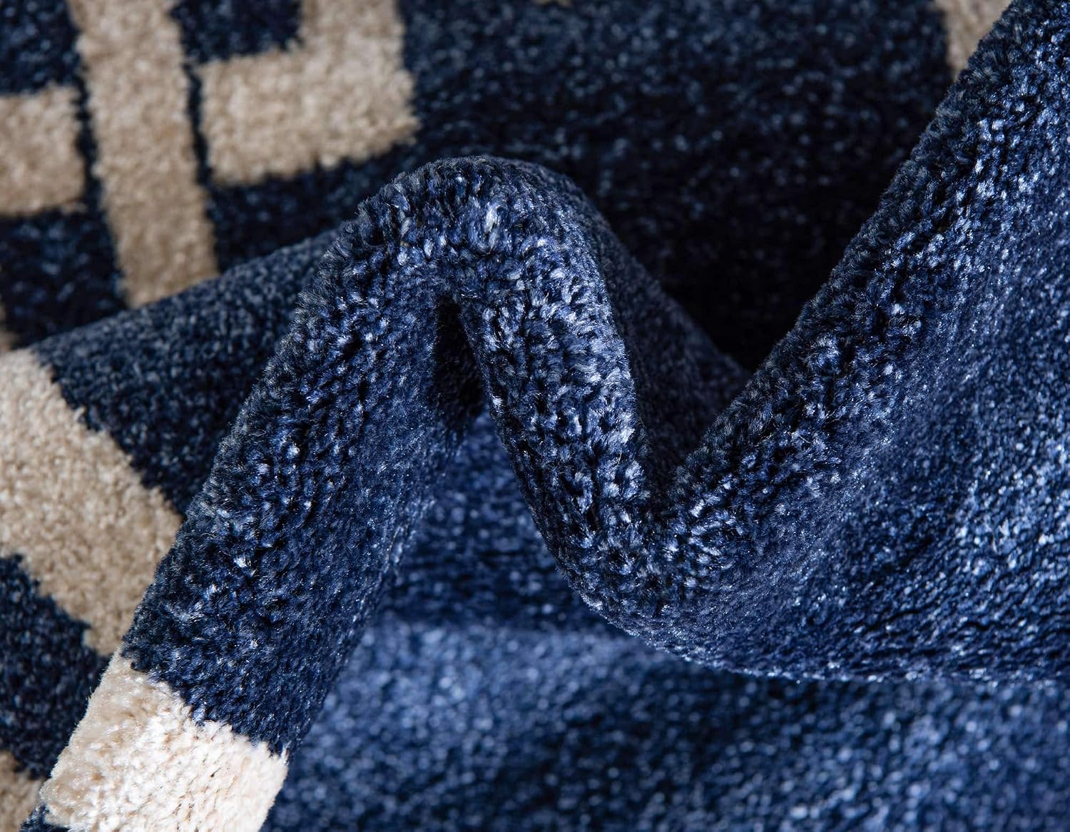 Unique Loom Athens Collection Classic Geometric Tribal Modern Border Design Area Rug (8' 0 x 8' 0 Square, Navy Blue/ Beige)