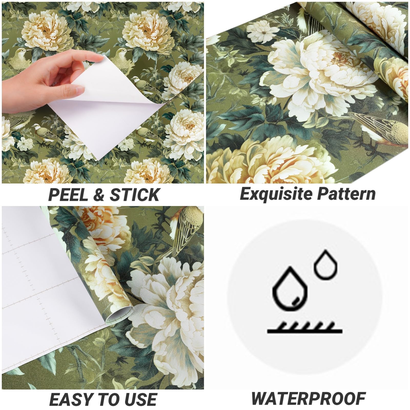 Heroad Peel And Stick Wallpaper Colorful Leaf Contact Paper Floral Removable Wal