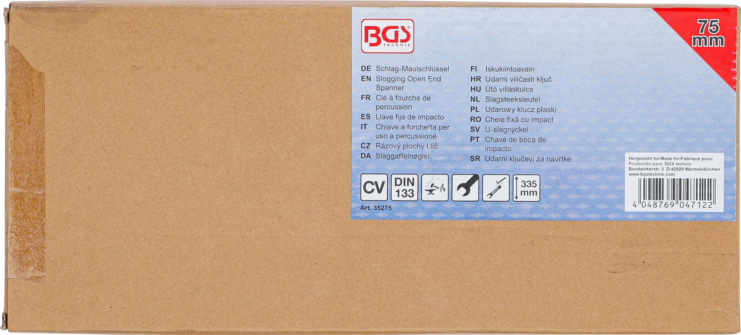 BGS 35275 | Chiave a forchetta per uso a percussione | 75 mm