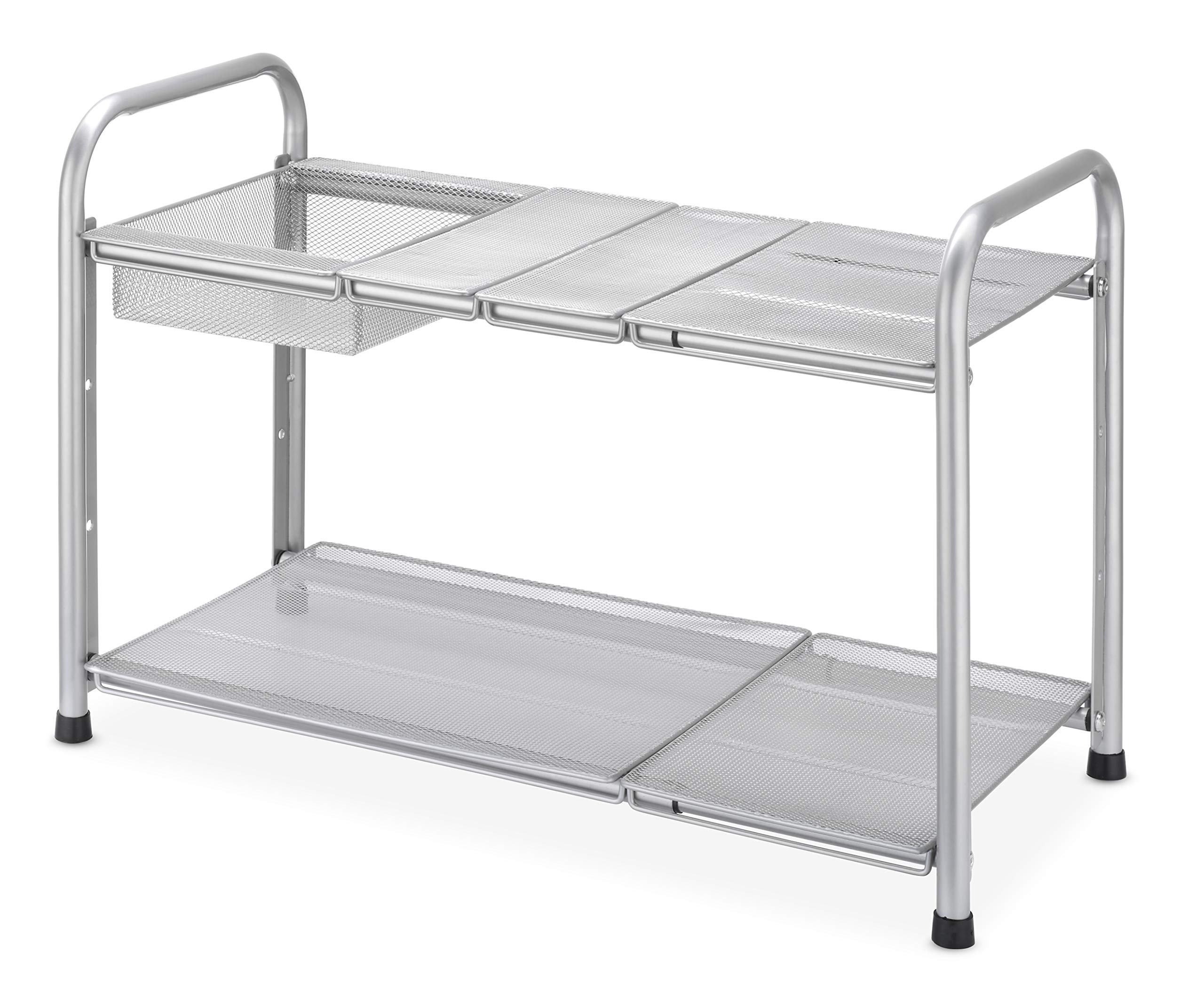 Whitmor Silver Mesh Expandable Under Sink Shelf