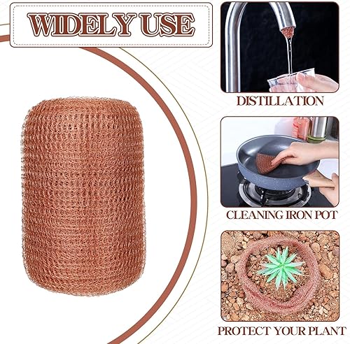 Miniatura 6 de Zonon Malla de cobre para control de roedores, pantalla de metal de lana de cobre, malla de cobre de punto flexible para control de plagas,