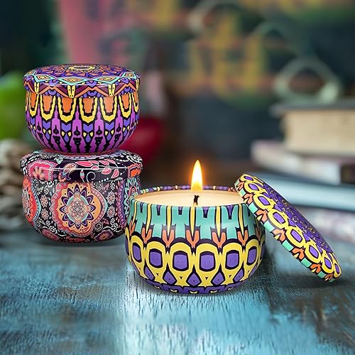 Miniatura 5 de Juego de velas perfumadas de regalo, paquete de 48 velas aromáticas para el hogar, juego de velas de aromaterapia de cera de soja de larga duración