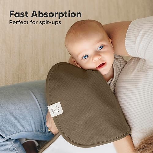Vista 231 de Paños orgánicos para eructos para bebés niños y niñas, paquete de 5 paños de algodón súper absorbentes para bebés, trapos suaves y afelpados
