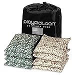 Play Platoon Professional Cornhole Bags - Set of 8 Regulation All Weather Double Sided - Sticky/Slick Side Bean Bags for Pro Corn Hole Game, Slick Duck Canvas & Sticky Suede Side - Army Camo & Desert