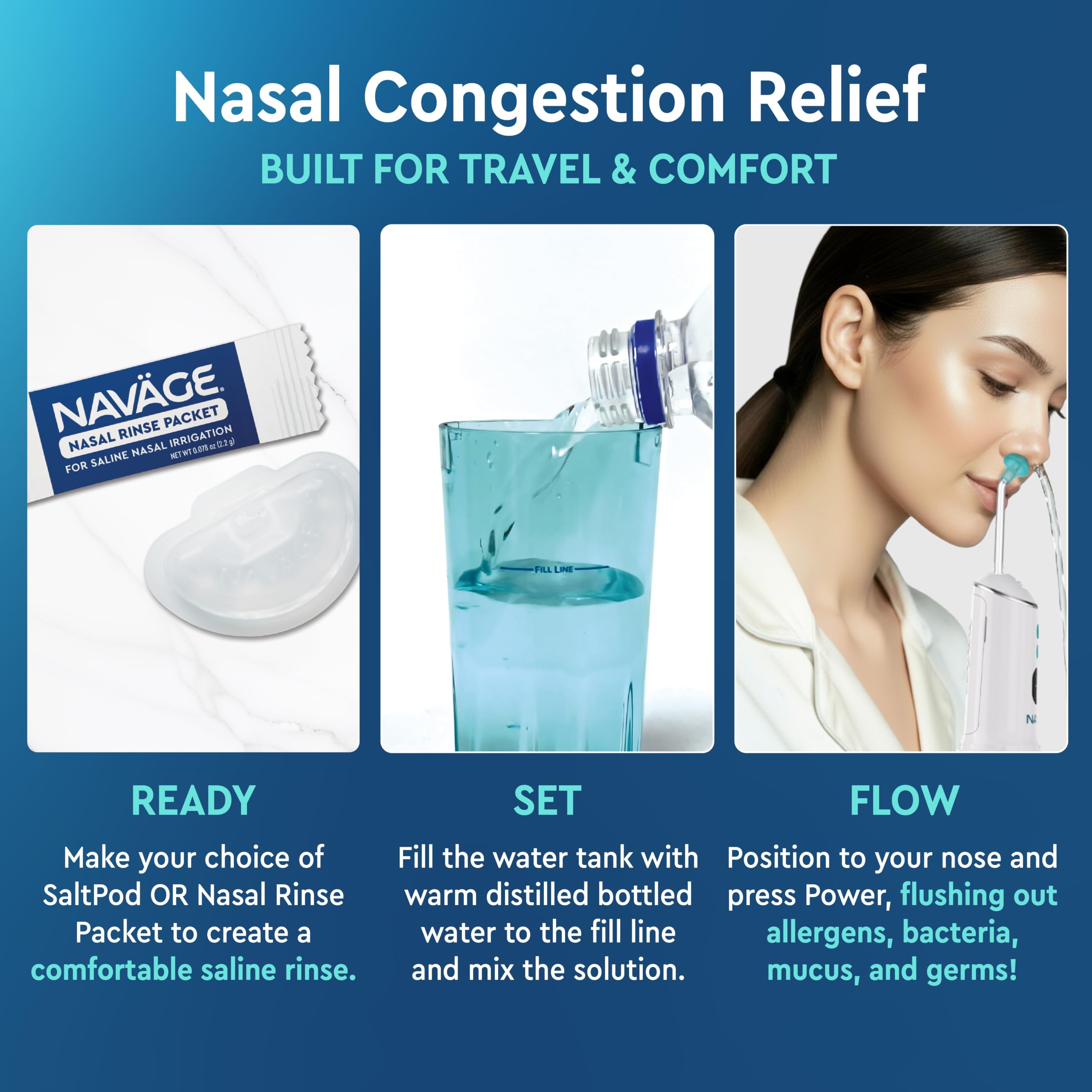 Naväge® Portable Powered Nose Cleaner with Sinus Rinse Flexibility — Amazon image 4