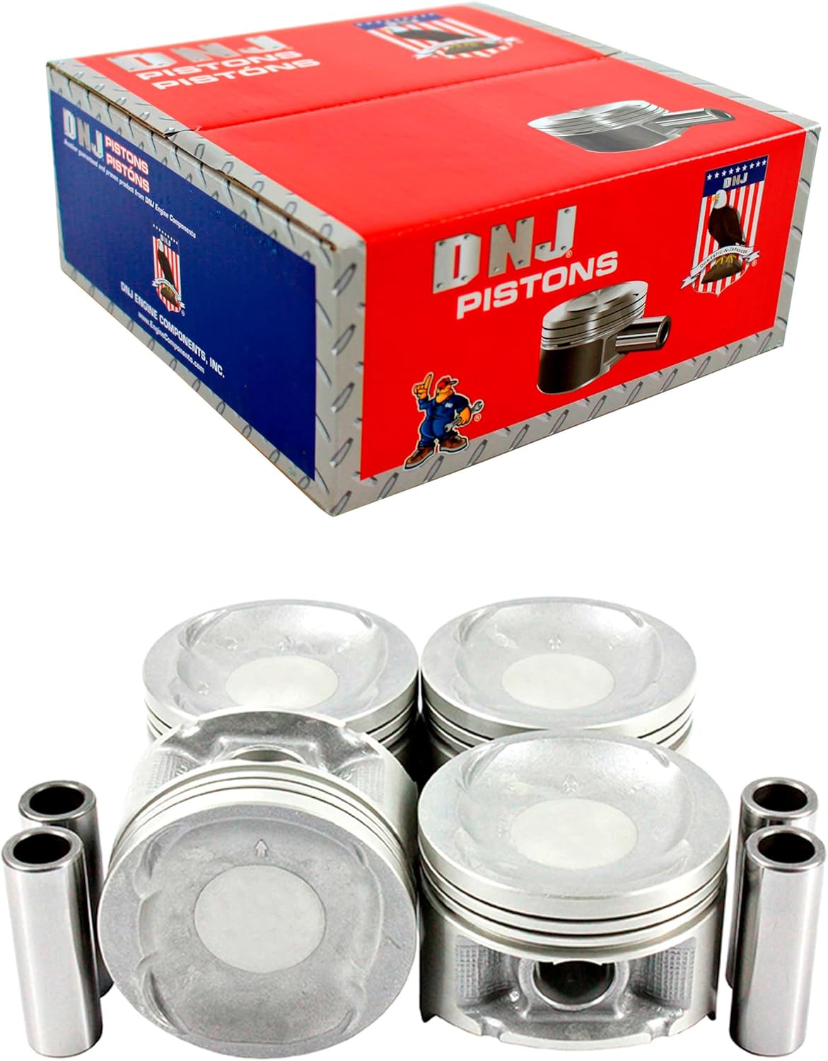 DNJ P296 Piston Set Standard for 1992-1995 Honda Civic 1.5L L4 16V SOHC 1493cc