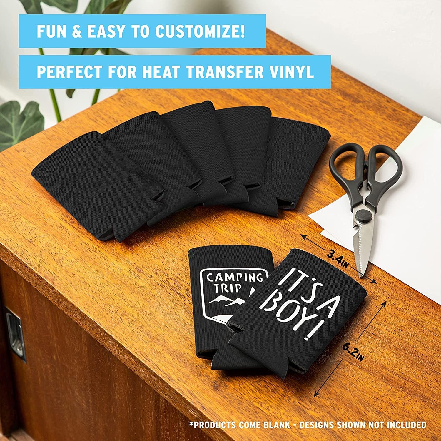 Slim Can Cooler Sleeves (14-Pack) Soft Insulated Slim Can Koolie for White Claw Seltzer & Slim Beer - HTV Blanks for Vinyl Projects - Skinny Can Koolies Bulk - Tall Can Coolies for Slim Cans (Black) - Image 3