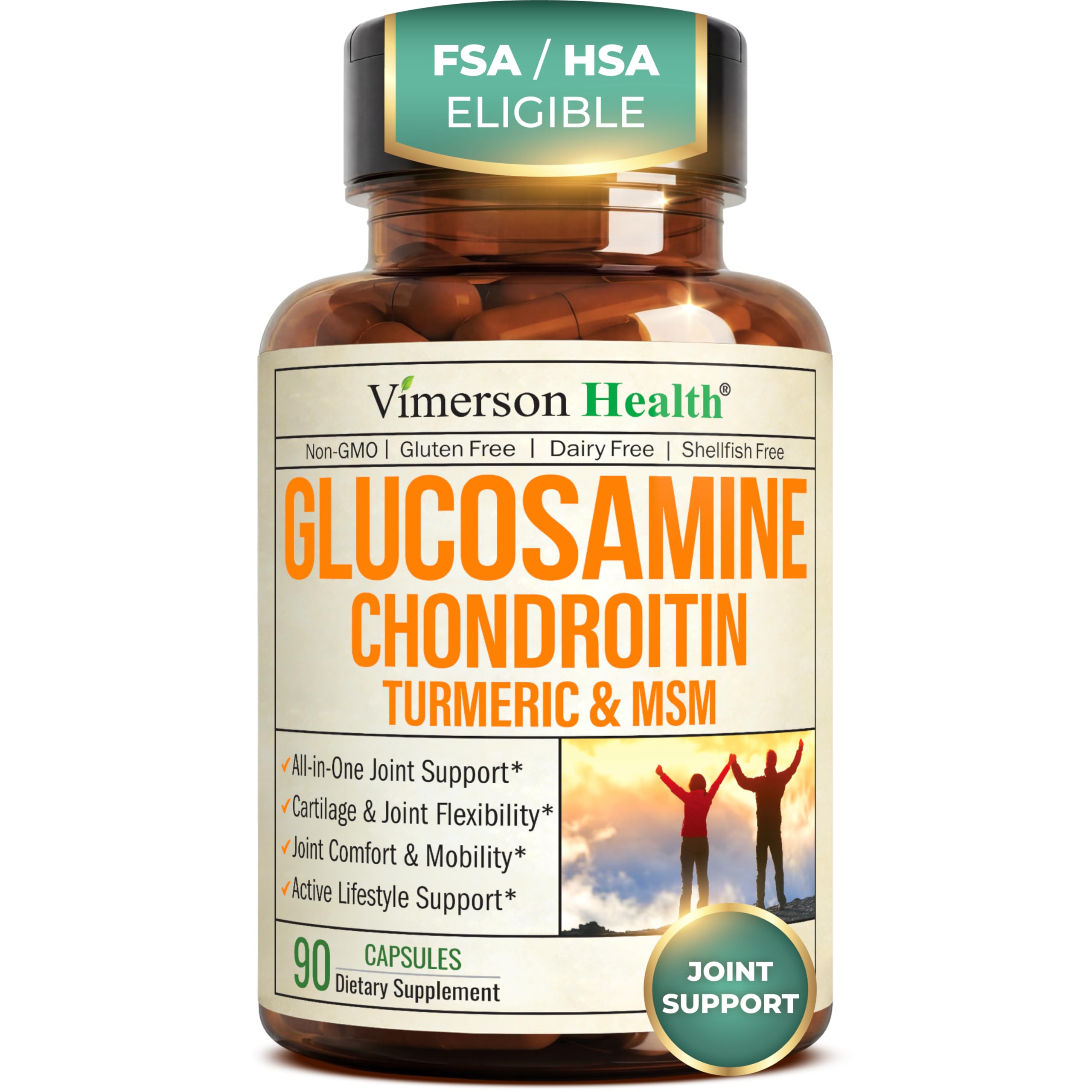Glucosamine Chondroitin MSM – Joint Support Supplement for Women and Men with Glucosamine Sulfate 1500 mg, Chondroitin and MSM – for Cartilage, Joint Health and Flexibility – 90 Capsules