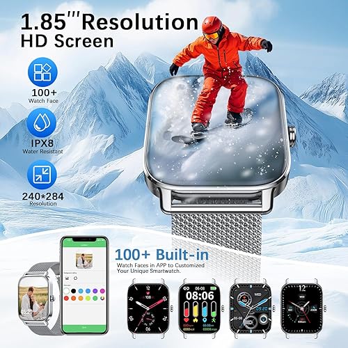 Miniatura 6 de Reloj inteligente para mujer, rastreador de ejercicios haz respuesta llamada, impermeable, para correr, teléfono Android, iPhone, Samsung,