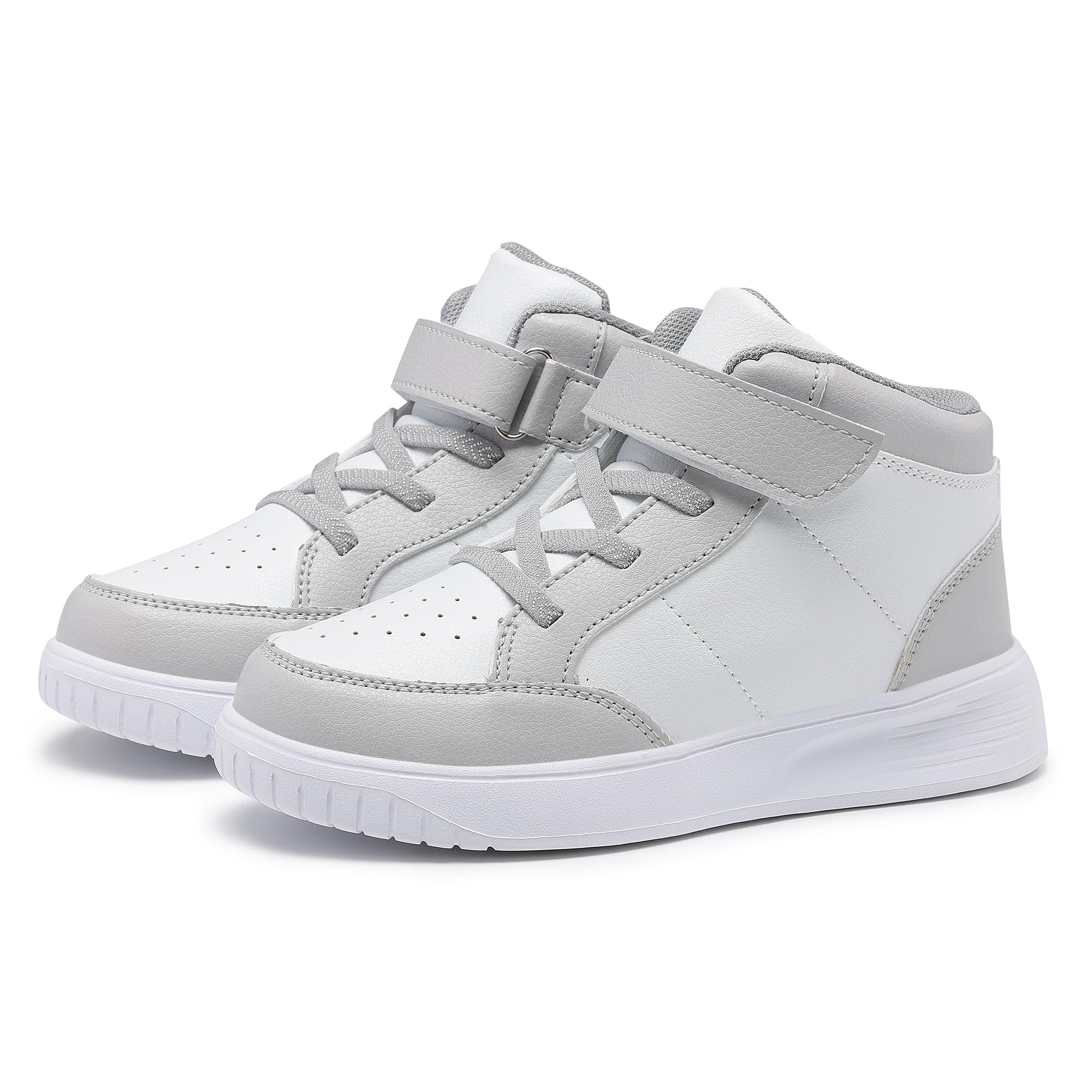 Photo 1 of YEESANFUL Boys Running High Top Sneakers Girls Shoes Casual Lightweight Walking Youth Kids Gym Shoes Grey 3.5