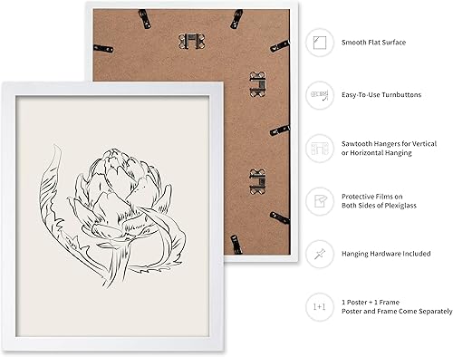 Miniatura 291 de Poster Master Póster de peonías – Estampado de flores retro – Ilustración floral – Ilustración en blanco y negro – Diseño de línea y abstracto –