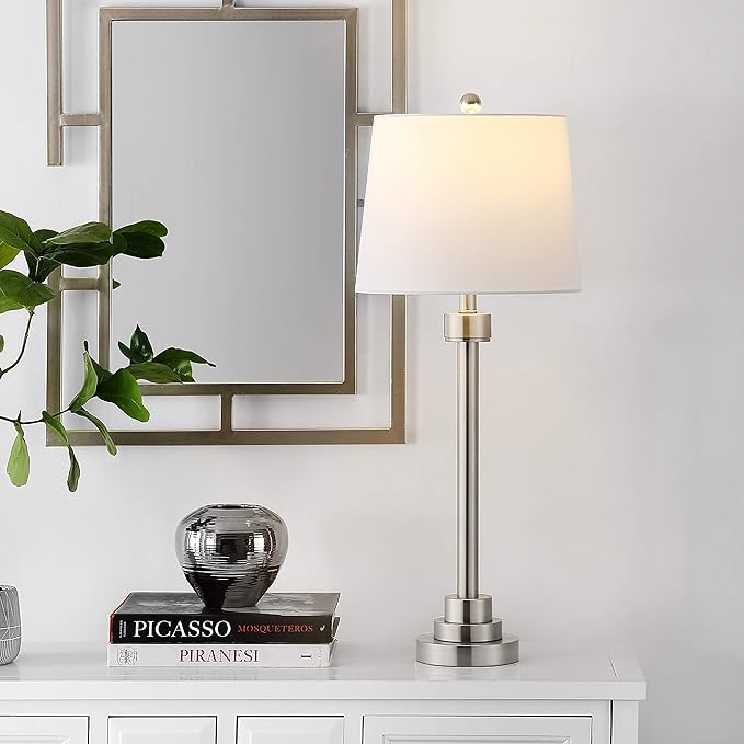 Lámpara de Mesa SAFAVIEH Baxter Níquel 30 pulgadas con Bombilla LED miniatura 2