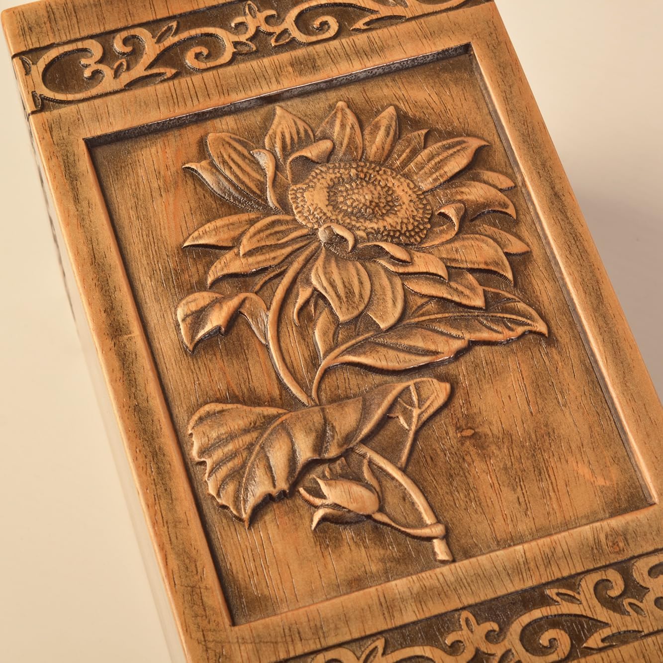 Wooden urns Ashes Human Cremation Adult Wood urn Male dad Burial Large Female Men Adults Box (Sunflower 250lbs) - Image 3