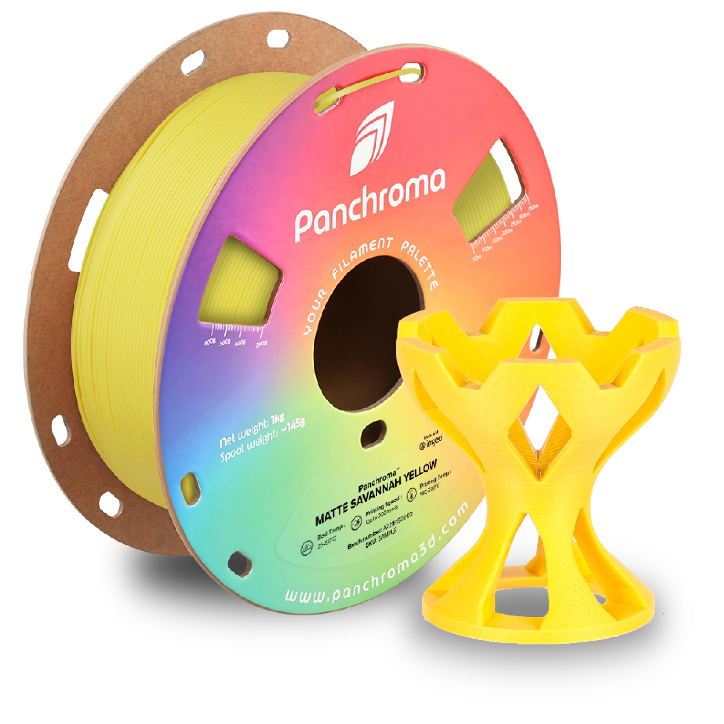 Polymaker Panchroma Matte PLA Filament, Matte Savannah Yellow 1.75mm 1kg 3D Printing Filament, Formerly Polyterra Matte 3D Printer PLA Filament, Fit