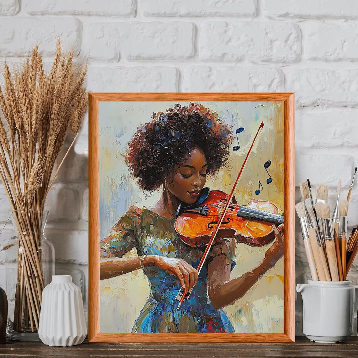 WEISHIWE Kobieta i skrzypce Malowanie według Liczb Dorosły, 60x80cm w-755