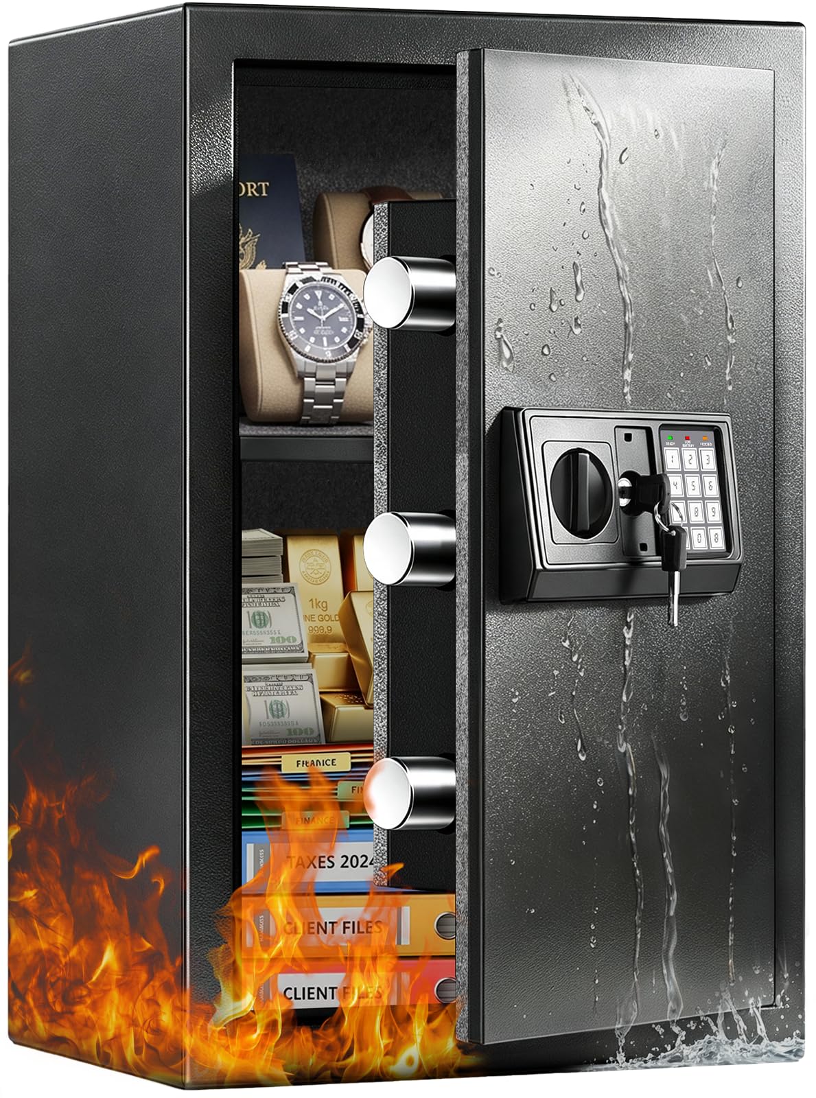 [2026] 𝟑𝟓 𝐌𝐢𝐧𝐬 Safes for Home use Fire and Water Proof