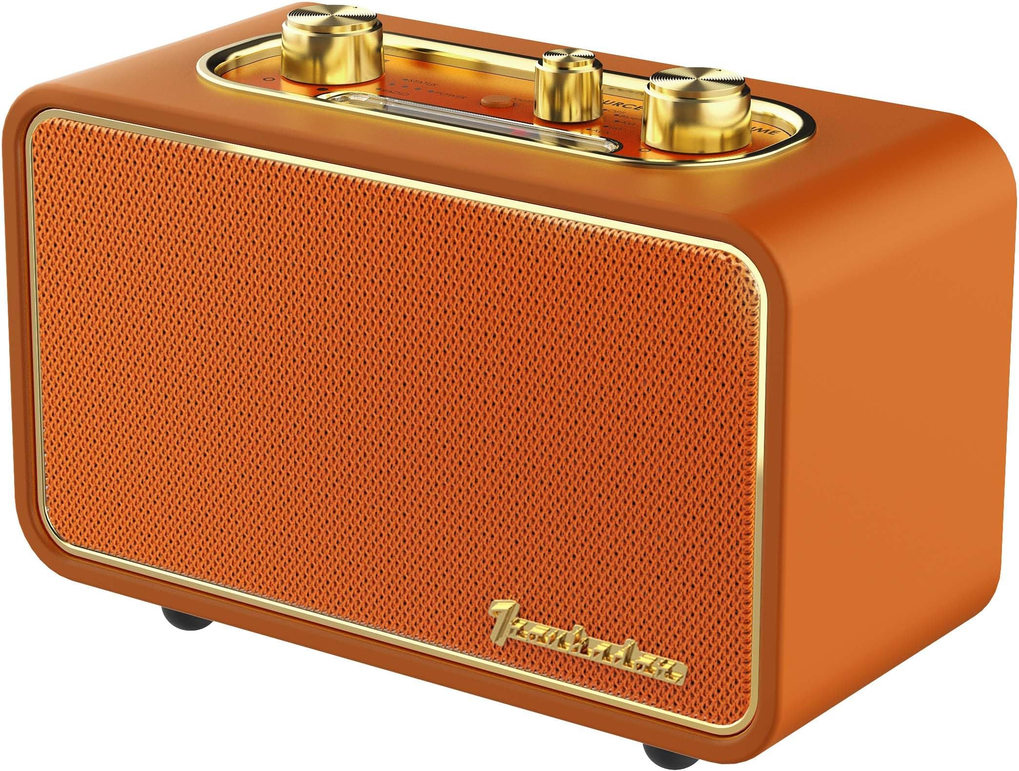 Retro Bluetooth Speaker Portable Bluetooth Speaker Vintage Wireless Speaker，Am/Fm Tunning Dial Electronics for Home,Perfect for Cafe,Vintage Decoration,Bedroom(Apur Retro Orange)