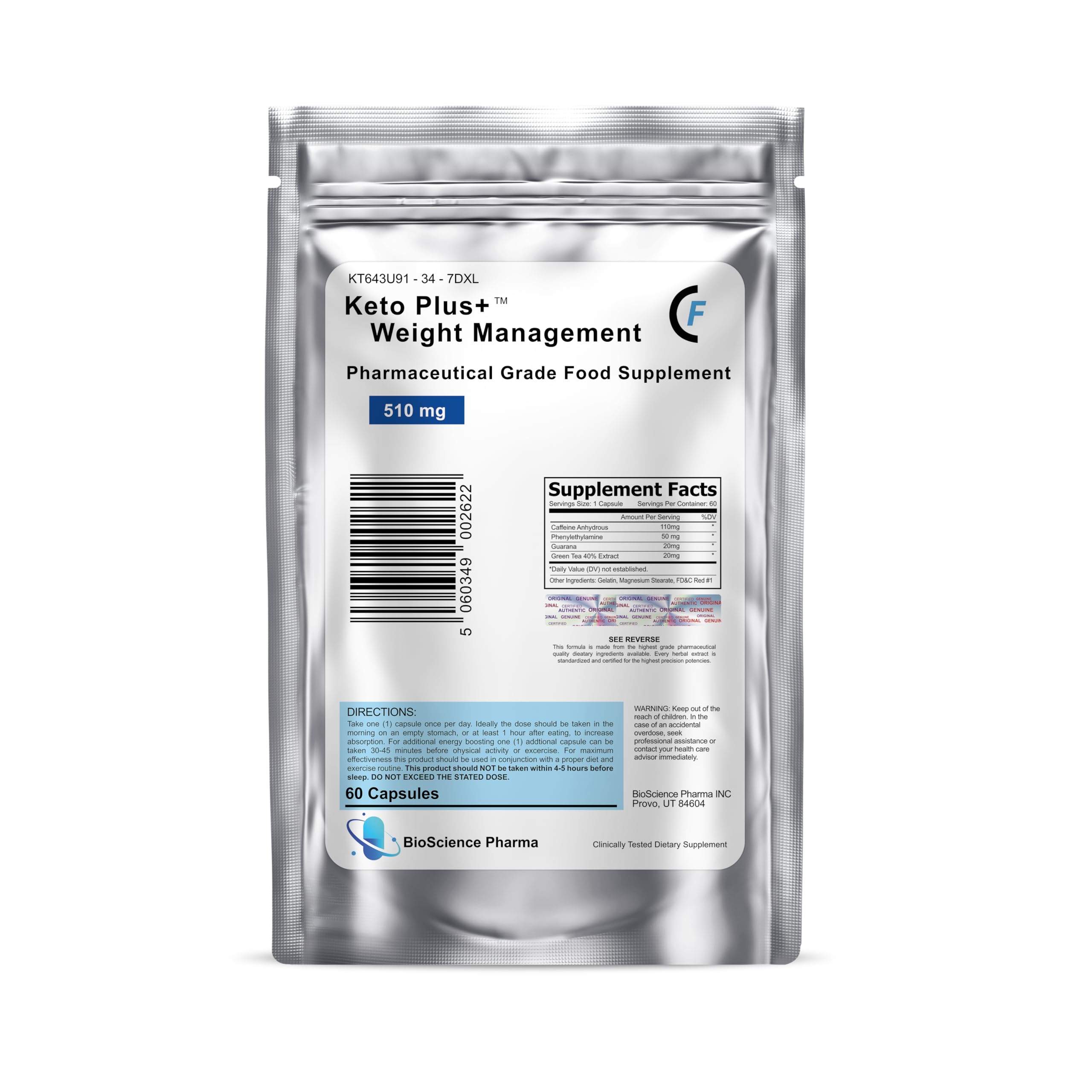 Strongest Keto Diet Pills : Advanced Fast Weight Loss Formula for Men and Women (60 Capsules / 2 Month Supply)