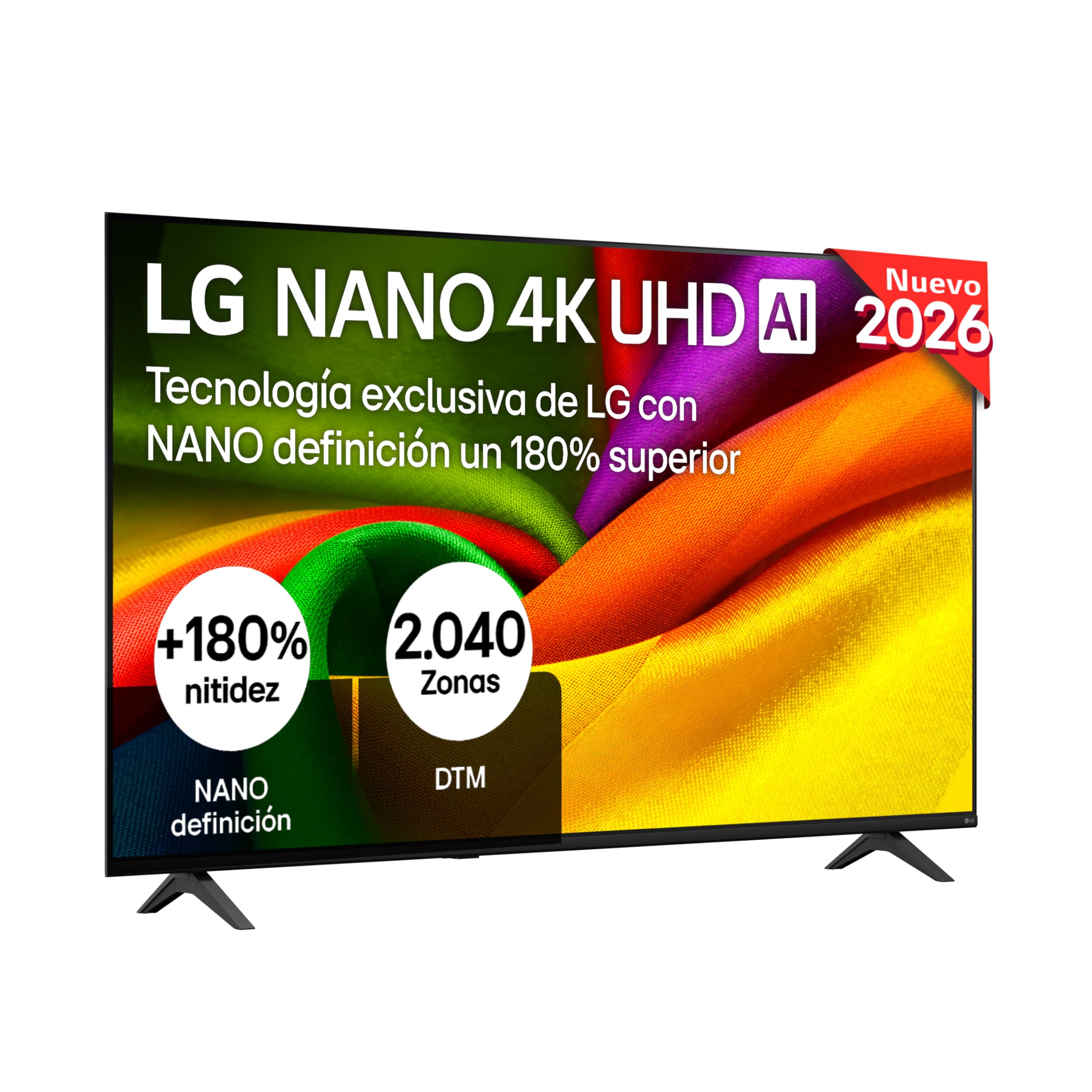 LG 55NU850B6LA - Smart TV Nano 4K UHD NU80 55 Pulgadas, Sin Reflejos al 94%, webOS 26 AI Copilot, Procesador Inteligente α7 AI Processor 4K Gen9, HDR10, 4K Super Upscaling, Dolby Digital Plus (55")