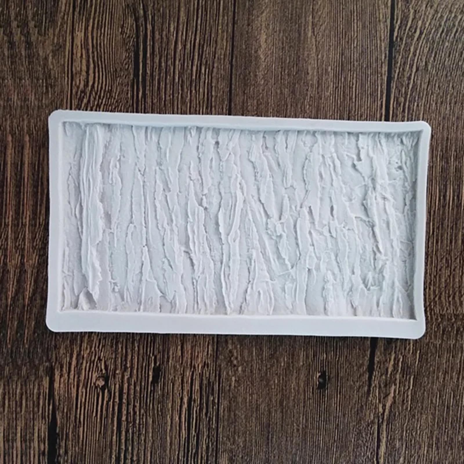 Molde de silicona para hacer fondant, 10 x 9 cm, molde de silicona con patrón de corteza de árbol para hornear decoración de pasteles, molde de azúcar, moldes de fondant de chocolate