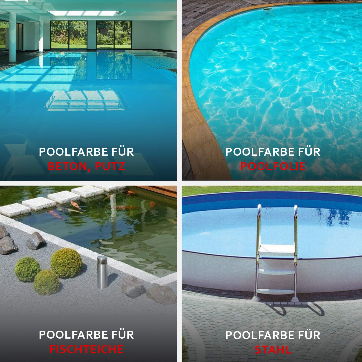 Peinture pour piscine Ivoire clair 5 l - Pour béton, film, étang à poissons - Peinture pour revêtement de piscine, béton - Sans caoutchouc chloré, faible odeur, séchage rapide