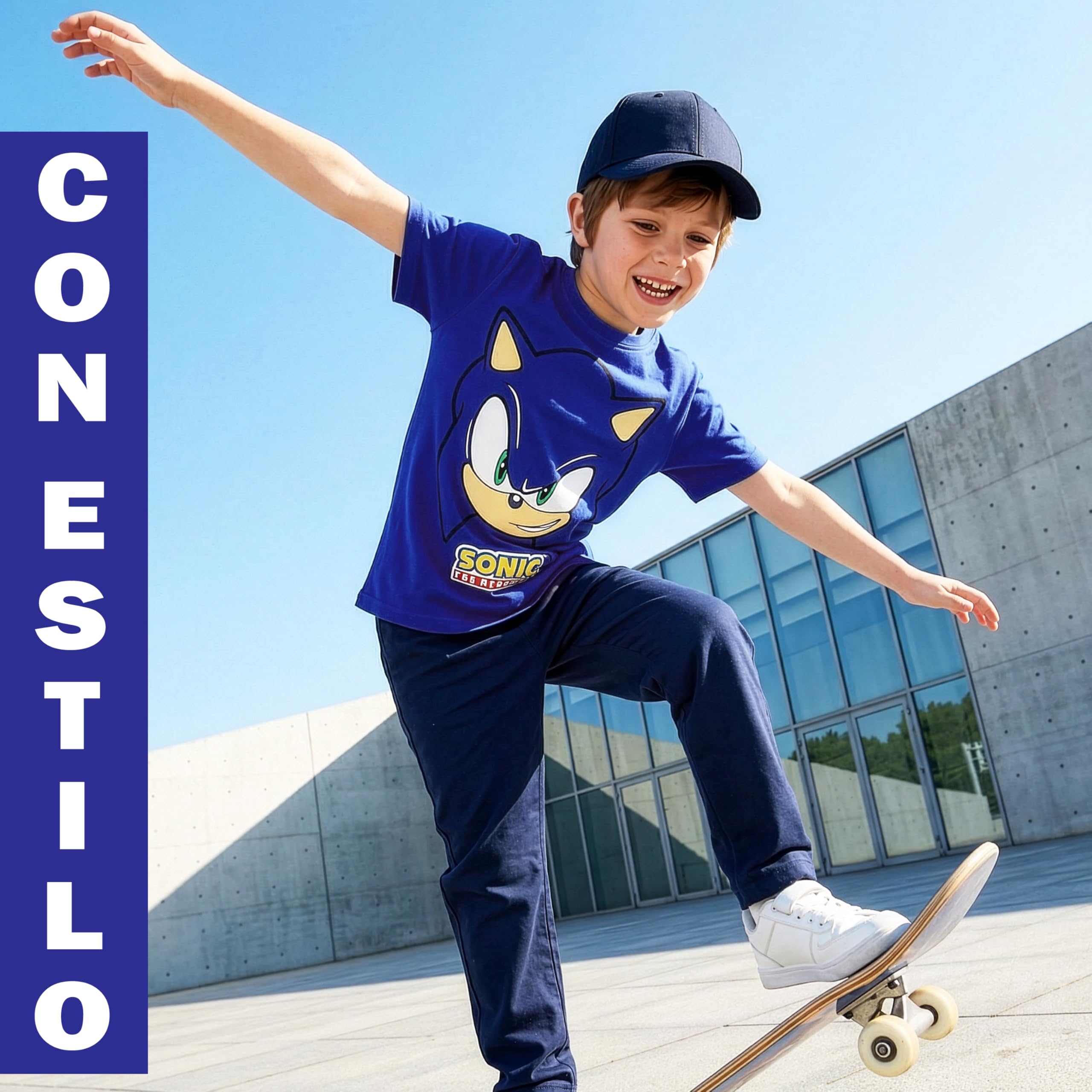 Sonic The Hedgehog Camiseta Niño Manga Corta, 5-12 Años, 100% Algodón, Camisetas Chico Ropa de Verano, Regalos para Niños