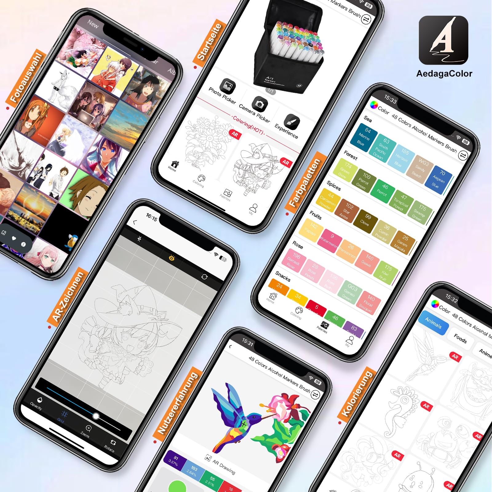Chen Rui 168 Farben Alkohol Marker Pinselspitze mit App Alcohol Marker | Doppelspitze | Mischbar | Ungiftig | Alkoholbasis | Farbcode | Alkoholmarker for Malen, Skizzieren, Manga und Zeichnen