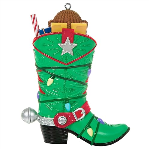 Miniatura 2 de Hallmark Keepsake Adorno navideño 2021, botas de vaquero con luces para arrancar