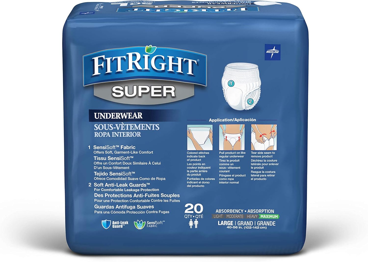 FitRight Super Protective Unisex Incontinence Underwear, Maximum