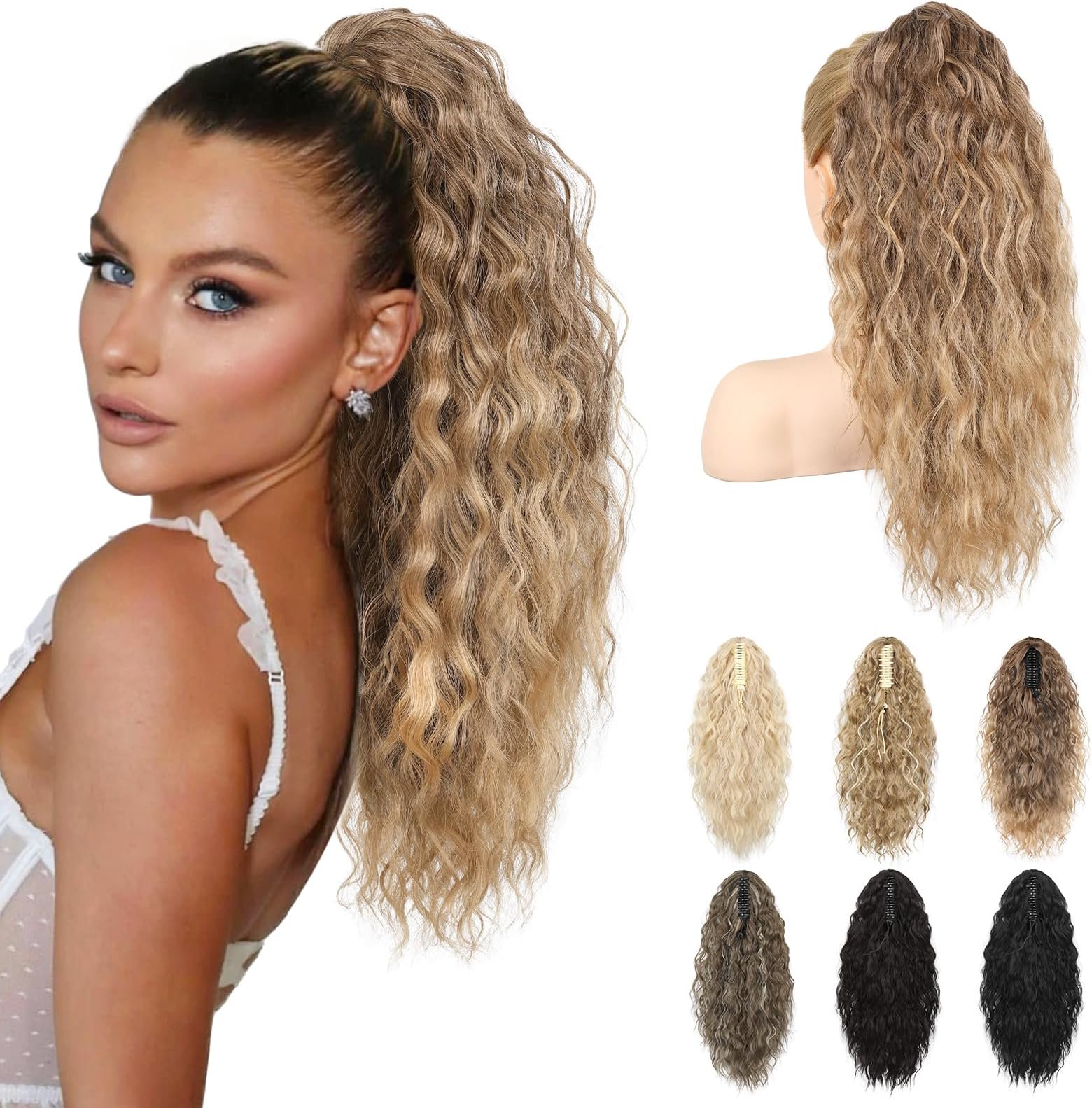 Amazon.com : Sidaila 18" Clip in Ponytail Claw Clip Ponytail Hair ...