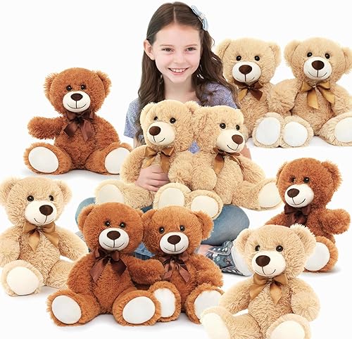 Miniatura 2 de MorisMos Oso de peluche suave a granel personalizable a granel, oso de peluche pequeño de 14 pulgadas para niños, Navidad, cumpleaños, decoración de