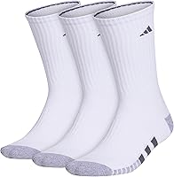 adidas Men's Athletic Cushioned Crew Socks 3-Pack: Moisture-Wicking, Arch Support for Workouts & Training