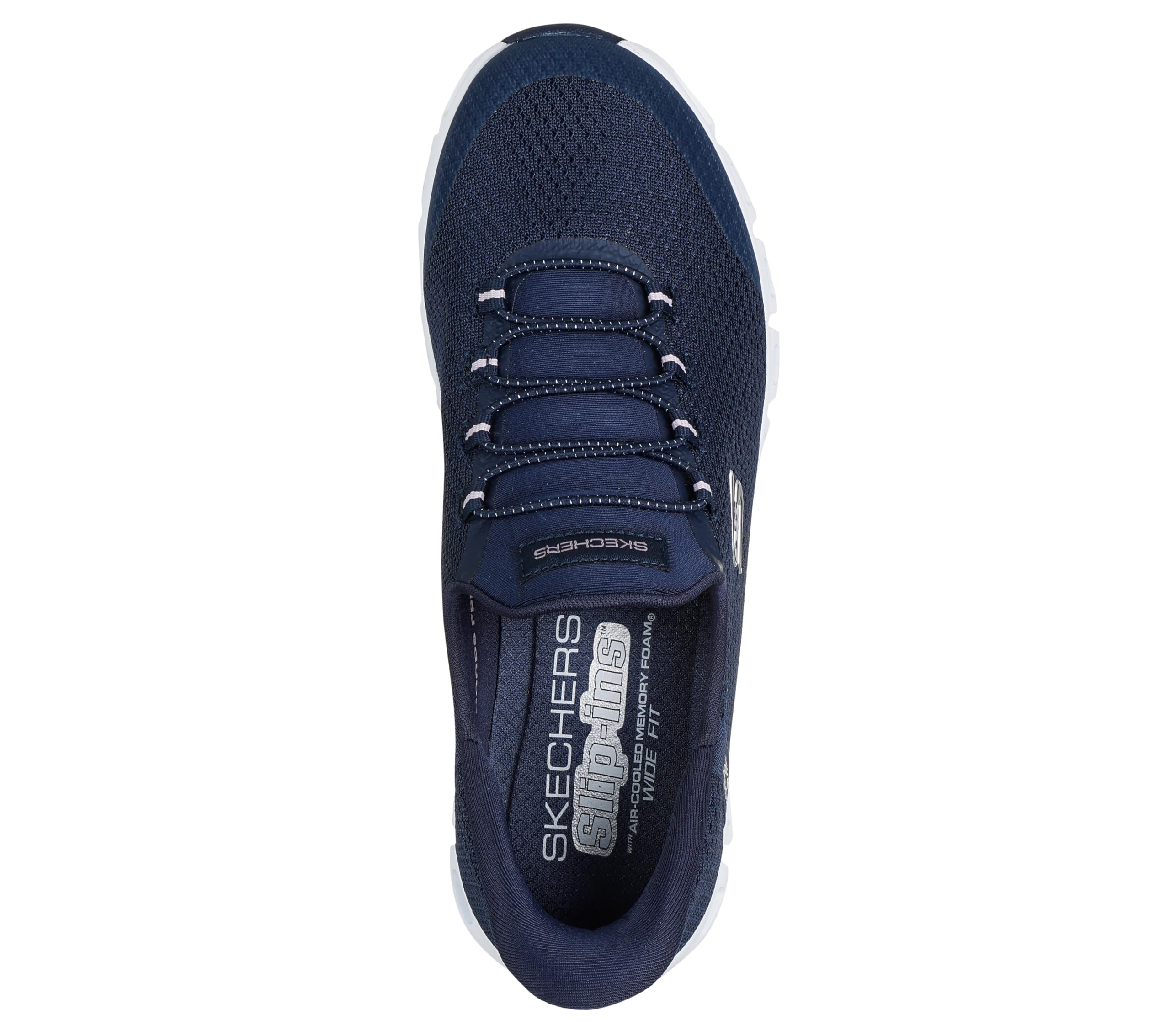Skechers Mujer Glide-Step Pursuit Slip-In Entrenador | Casual, Slip-ins, Glide-Step, espuma viscoelástica refrigerada por aire, lavable a máquina, vegano