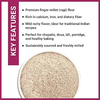 JALPUR MILLERS Ragi Flour 100g – Premium Nachni Atta | Nutritious Finger Millet Flour | Rich in Calcium, Iron & Fibre – Ideal for Chapatis, Dosa, Porridge & Healthy Baking – Flour for Balanced Diets