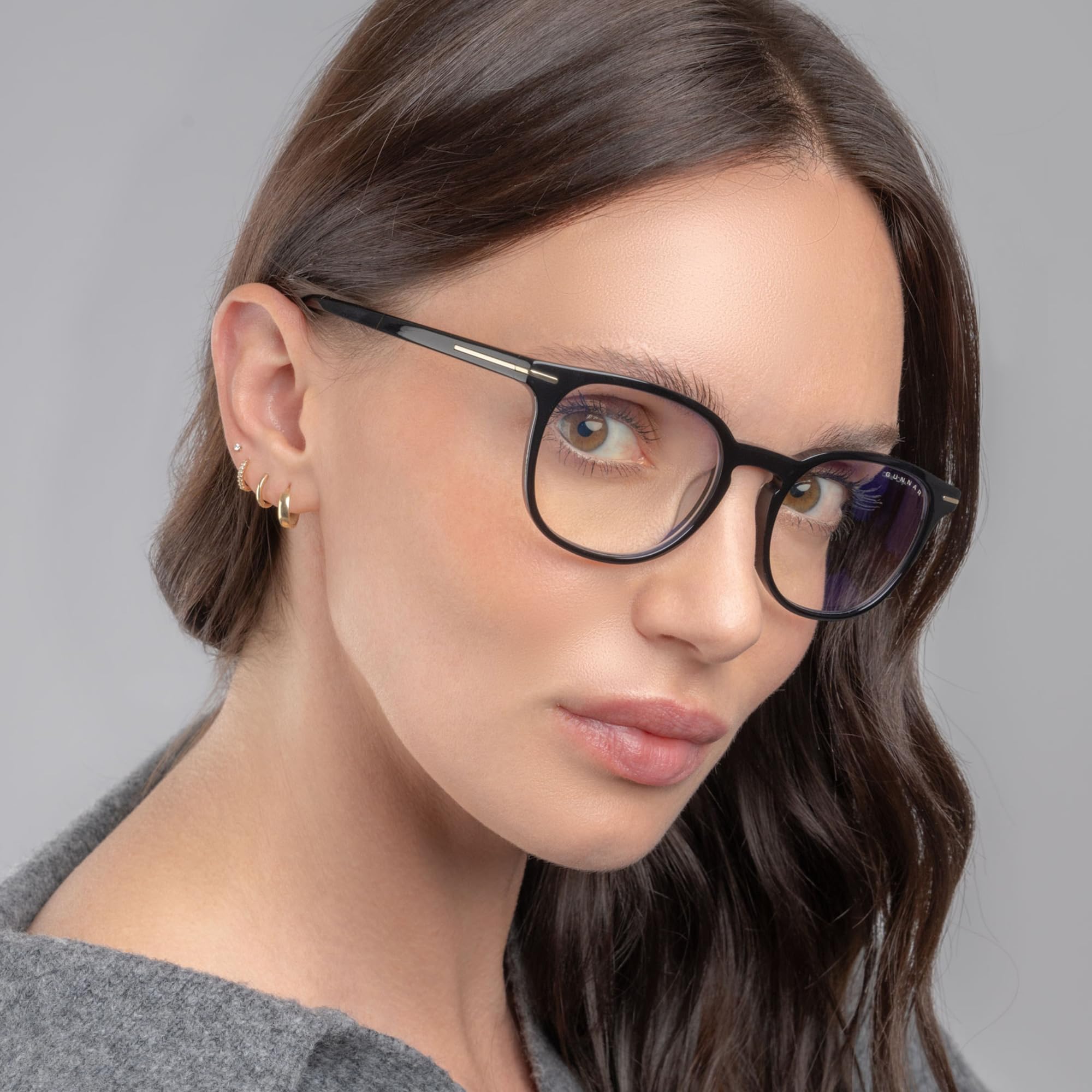 Gunnar Blaulichtfilter-Brille - Davis - Onyx - Clear | Computer-/Gaming-Brille - Davis - Onyx - Clear - 35 % Blaulicht- & 100 % UV-Schutz - Patentierte Technologie