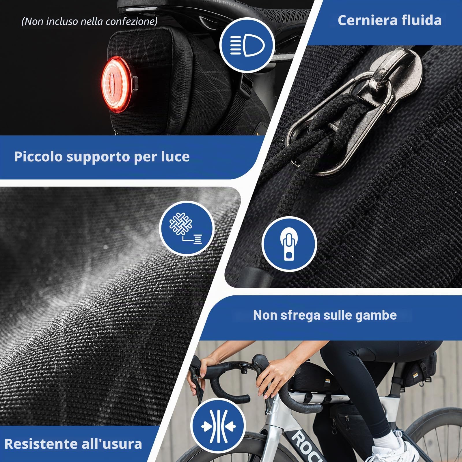 ROCKBROS Borse Bici, Set Diversi di Borsa Sottosella Borsa Telaio e Borsa Telaio Triangolo, Adatto per Bicicletta, MTB, Bici da Corsa, Capacità Pratica, Accessori Bici