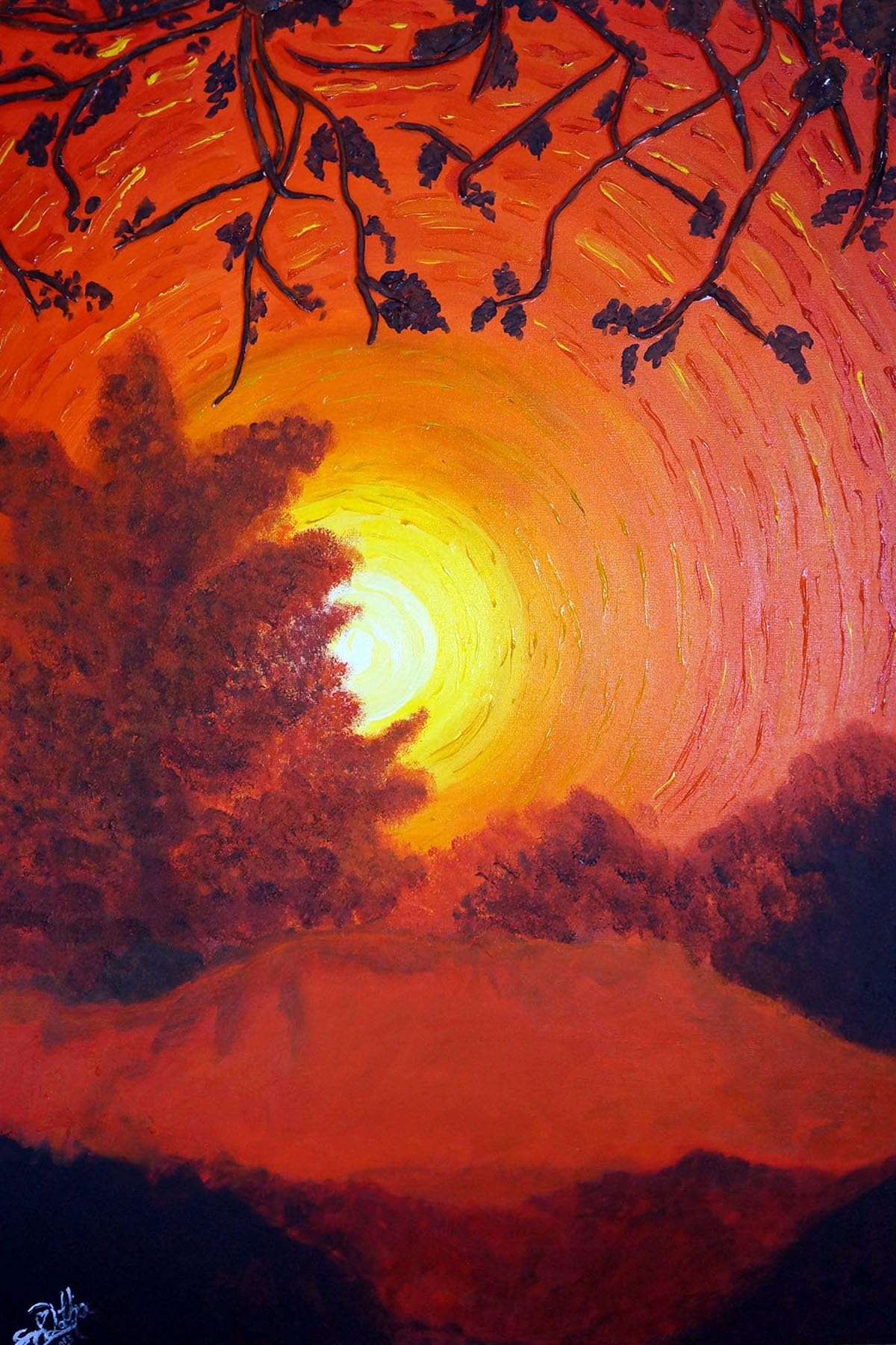 Sunrise - Objective Abstract on 36W * 48H canvas with Acrylics.