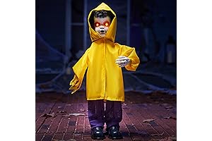 JOYIN 2.7 Ft Glowing Eyes Halloween Spooky Sounds Machine