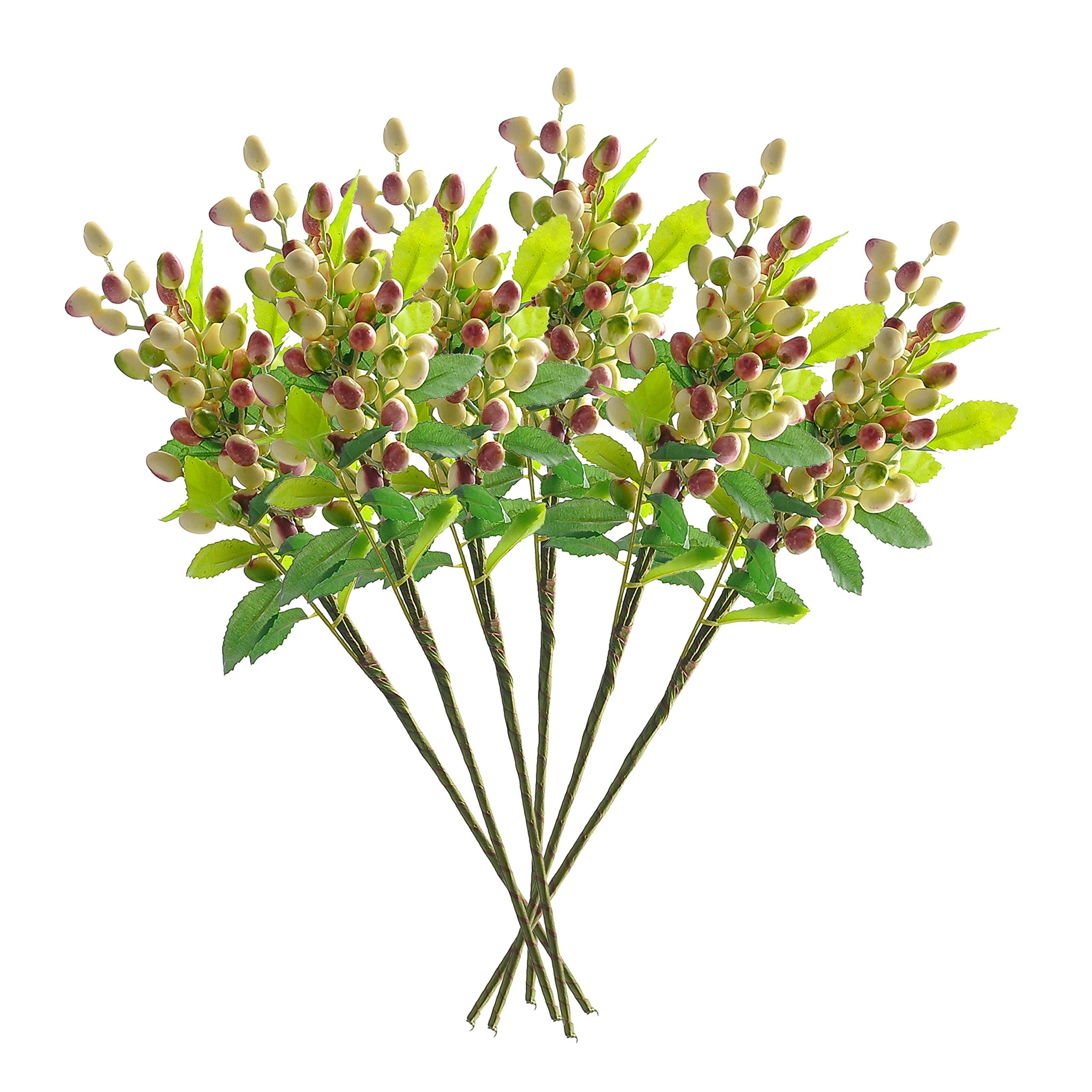 JD ARTIFICIAL PLANTS12 Pack 15" Artificial Berry Stems Olive Berry Picks for Home Decor Wedding Bouquet Christmas Trees (Purple)