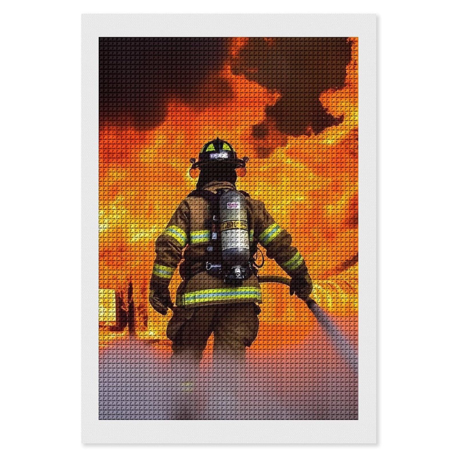 Amazon.com: Firefighter Fireman Flame Diamond Art Kits for Adults
