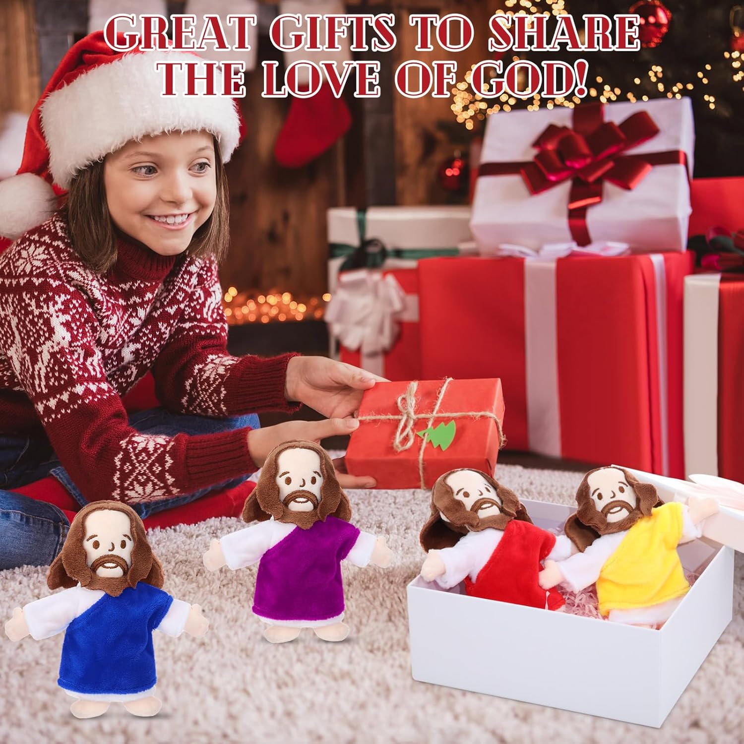 Barydat 6 Pcs Easter Jesus Plush Toy 6 Inch Jesus Stuffed Doll Christian Gifts Plushie Christ Religious Savior for Easter Church Sunday School Baptism Gifts Party Favors(Multicolor)