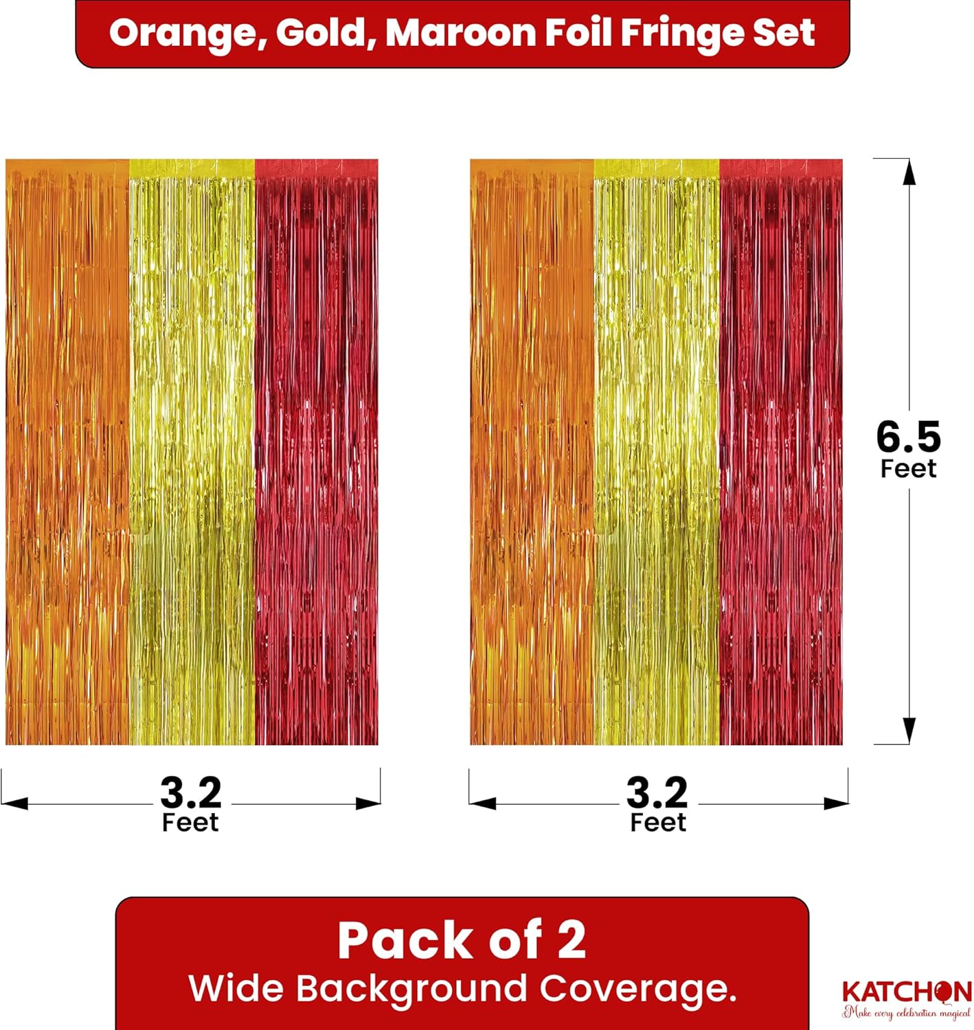 KatchOn, Thanksgiving Decoration Bundle Set – 65 Pack | Gold Glitter Happy Thanksgiving Banner and Orange, Gold and Maroon Fringe Curtains with Fall Balloon Set | Autumn, Harvest and Home Party Decor