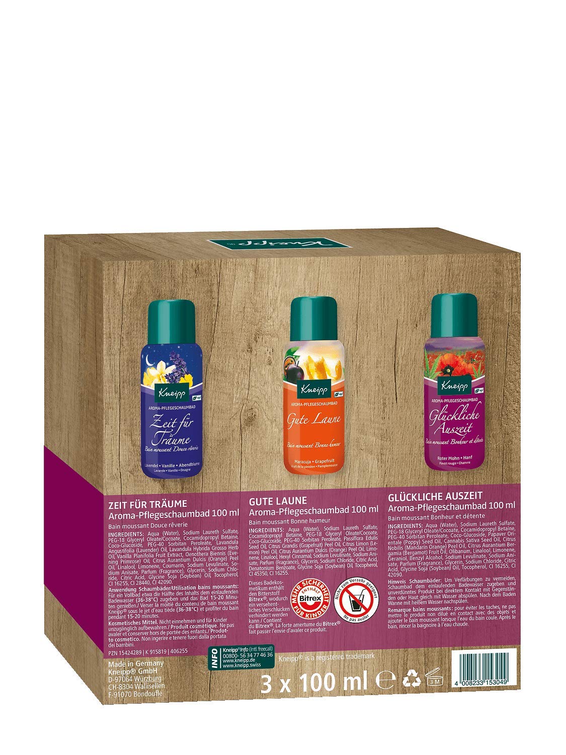 Kneipp Happy Bath Time Zestaw Olejków do Kąpieli, 3 x 100 ml